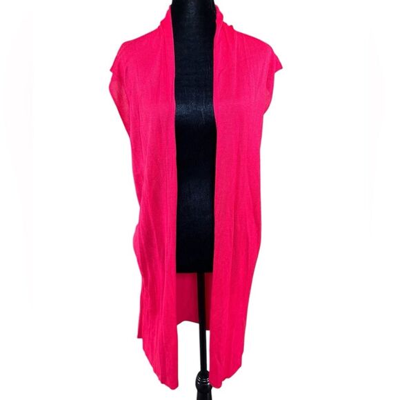 Lexi York 100% BAMBOO Knit Vest Size Large Red LIghtweight Natural Breathable - Picture 1 of 6